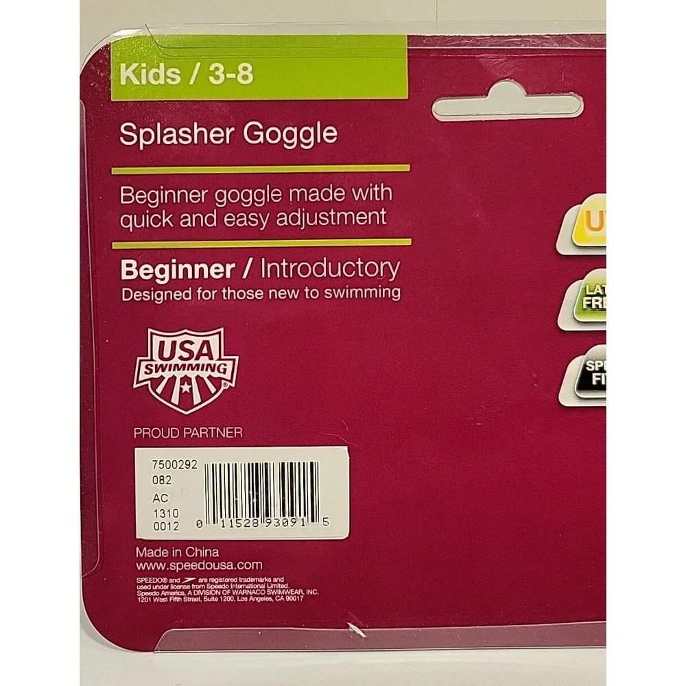 Speedo‎ Splasher Goggles Age 3-8 Beginner Blue/white